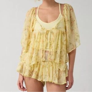 Out From Under Sweet Like Honey Sheer Lace Trim 2-Piece Set